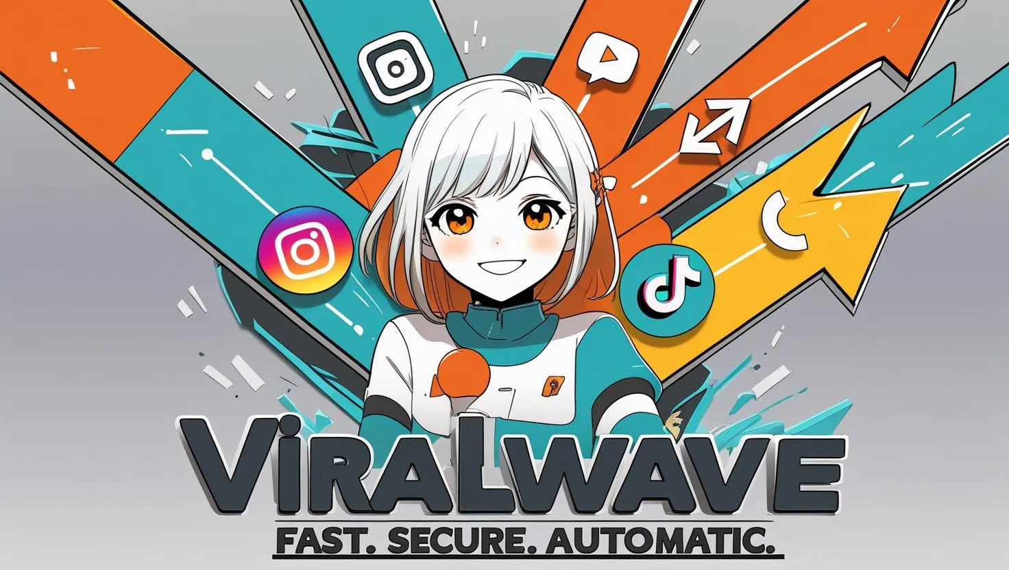 ViralWave Banner – Social Media Marketing Services für Instagram, TikTok, YouTube, Facebook, Threads und Twitter.
